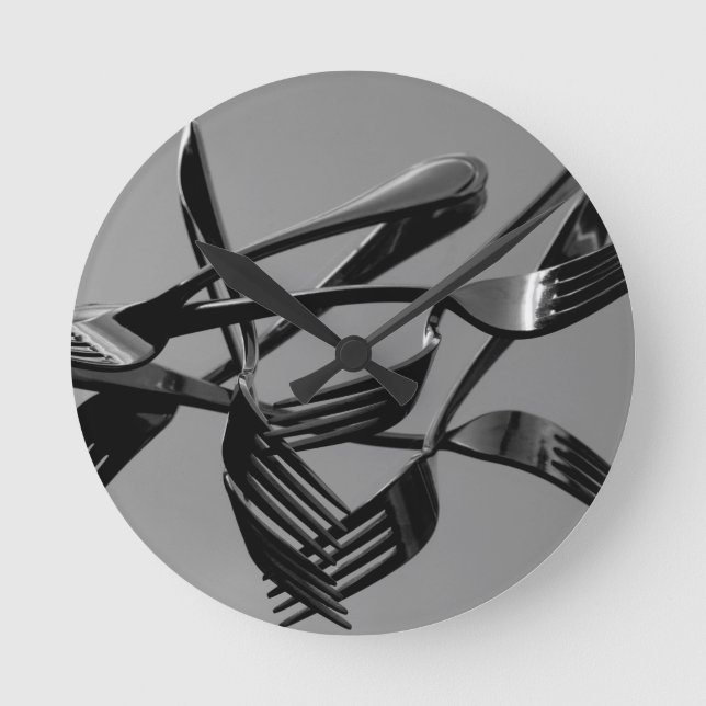 Relógio Redondo Levitação do garfo (Frente)