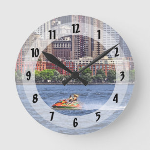 Relógio Redondo Liberty State Park - Jet Ski no Canal Morris