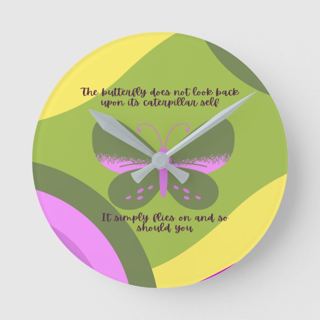 Relógio Redondo Lições De Uma Borboleta (Frente)
