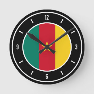 Relógio Redondo Líder da Bandeira dos Camarões