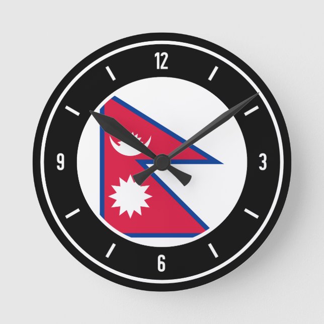 Relógio Redondo Líder de Sinalizador do Nepal (Frente)
