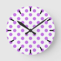Lilac and white polka dots
