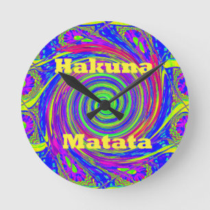 Relógio Redondo Linda e colorida Vetor de Whirl geométrico