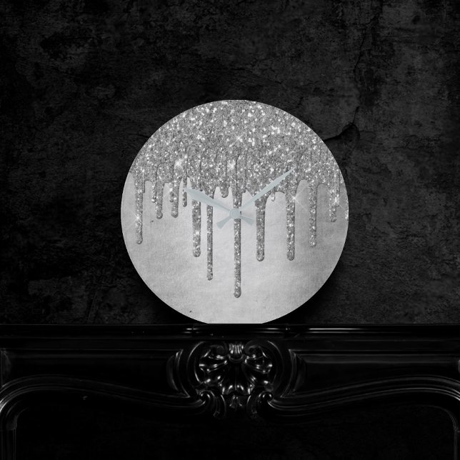 Relógio Redondo Lingando Largura | Platinum Faux Metálico (Criador carregado)