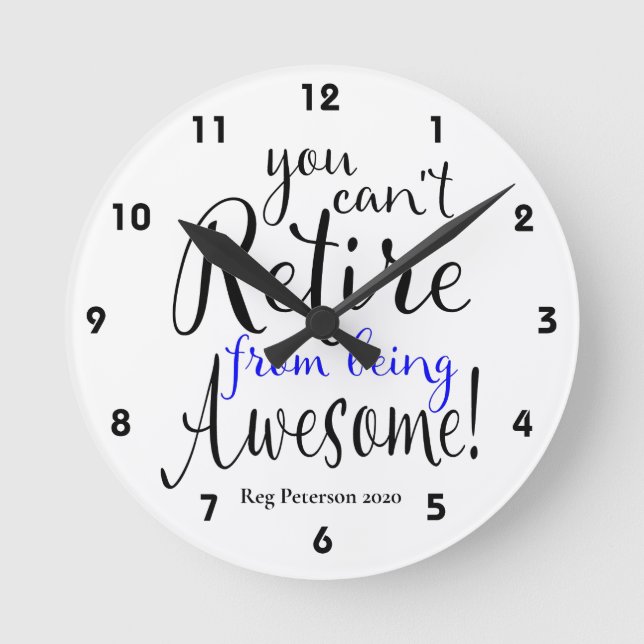 Relógio Redondo Linha Azul Fino do Serviço de Polícia (Frente)