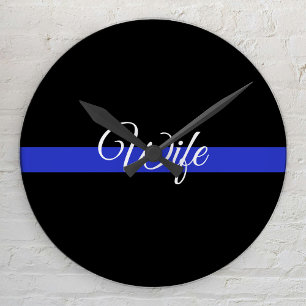 Relógio Redondo Linha Azul Fino: Esposa da Polícia