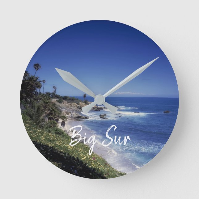 Relógio Redondo Linha Costeira Big Sur California (Frente)
