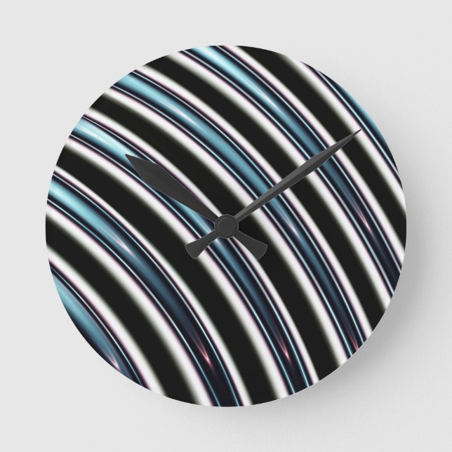 Relógio Redondo Linhas Curvas Fecham-Se Fractais (Frente)