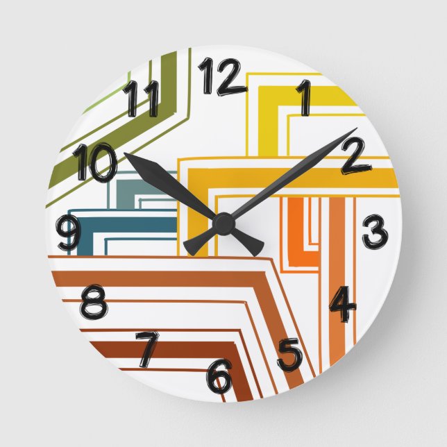 Relógio Redondo Linhas da década de 1970 (Frente)