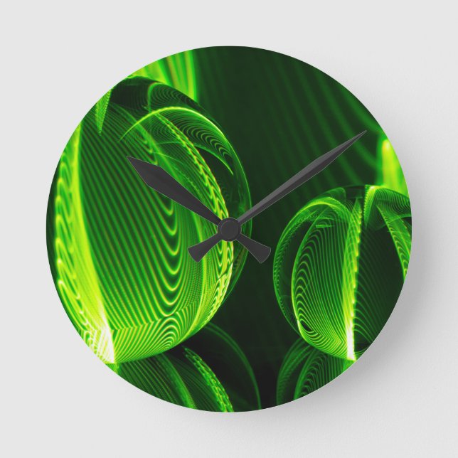 Relógio Redondo Linhas de limão em duas bolas (Frente)