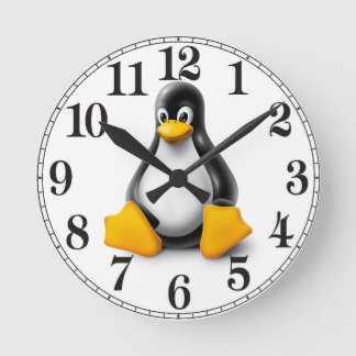 Relógio Redondo Linux Tux o pinguim