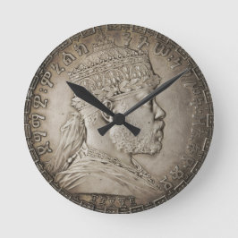 Relógio Redondo Lion of Judah Jah Army Menelik II Rasta Roots