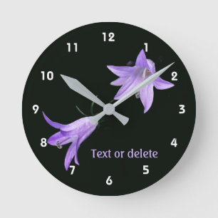Relógio Redondo Lírio Roxo Flor Silvestre Floral Personalizada