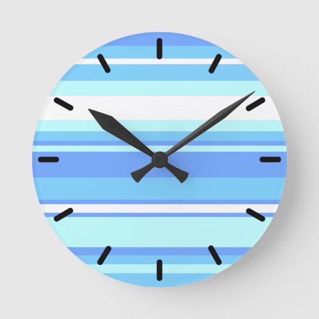 Relógio Redondo Listras azuis (Frente)