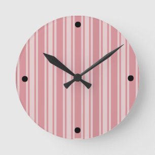 Relógio Redondo Listras Rosa