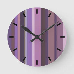 Relógio Redondo Listras verticais Mauve