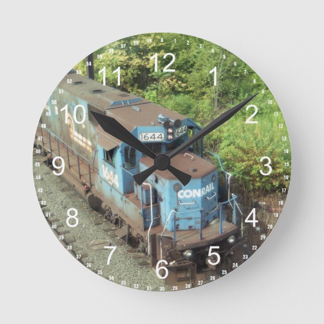 Relógio Redondo Locomotiva ConRail Diesel #1644 GP-15-1 Wall Clock (Frente)