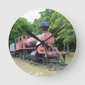 Relógio Redondo Locomotiva de vapor americana do vintage