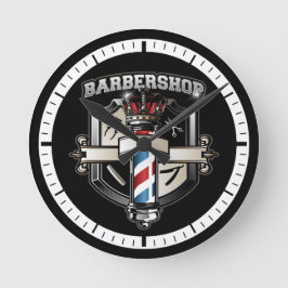 Relógio Redondo Logotipo Clássico da Barbershop