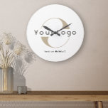 Relógio Redondo Logótipo da empresa limpa Mínimo marca Muro da emp<br><div class="desc">Relógio de Parede Personalizado com um design mínimo simples. Adicione seu logotipo e texto.</div>