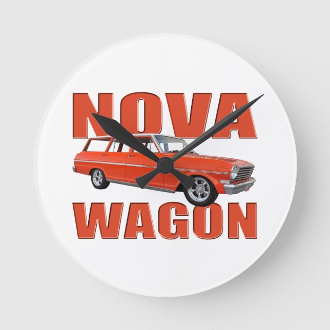 Relógio Redondo Logroof Nova 1963 Red Chevy II (Frente)