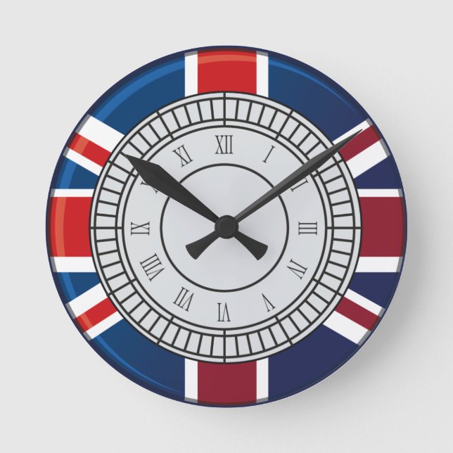 Relógio Redondo London Big Ben Clock Face Wall Clock (Frente)