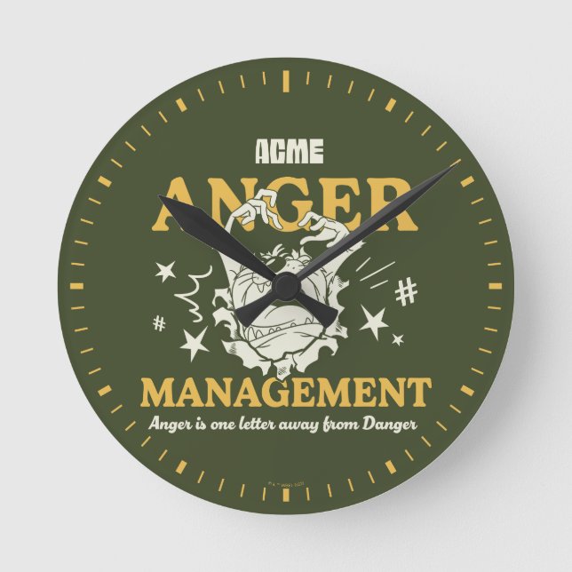 Relógio Redondo LOONEY TUNES™ |TAZ™ ACME Anger Management (Frente)