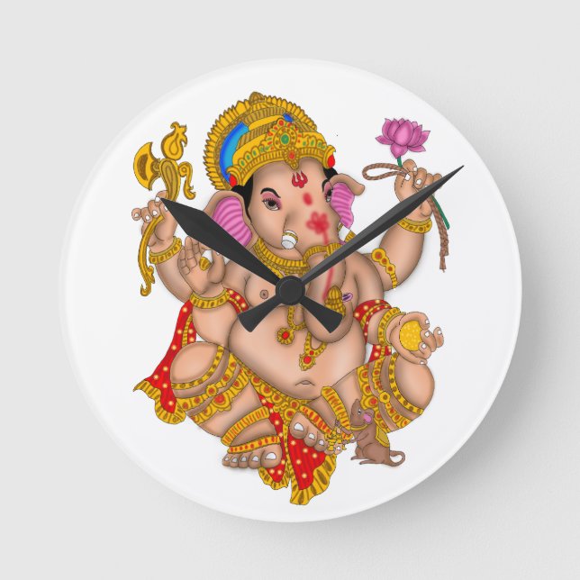 Relógio Redondo Lord Ganesha Wall Clock (Frente)