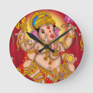 Relógio Redondo Lord Ganesha Wall Clock