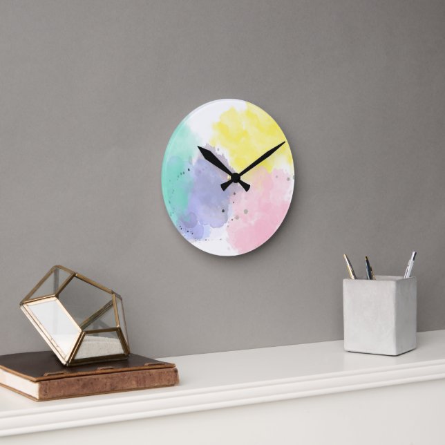 Relógio Redondo Lovely Colors With a Gentle Touch   (Escritório)