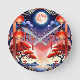 Relógio Redondo Lua cheia e brilhante