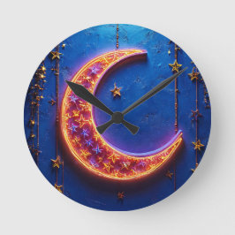 Relógio Redondo Lua crescida brilhante