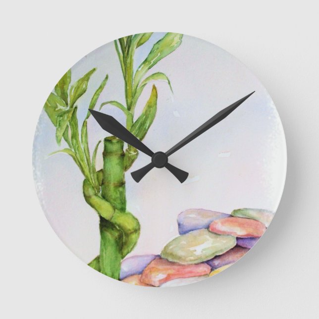 RELÓGIO REDONDO LUCKY BAMBOO WALL CLOCK (Frente)