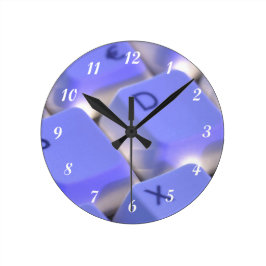 Relógio Redondo Luz azul do teclado do computador