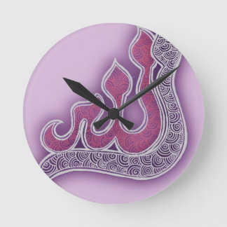 Relógio Redondo luz - henna violeta de Allah