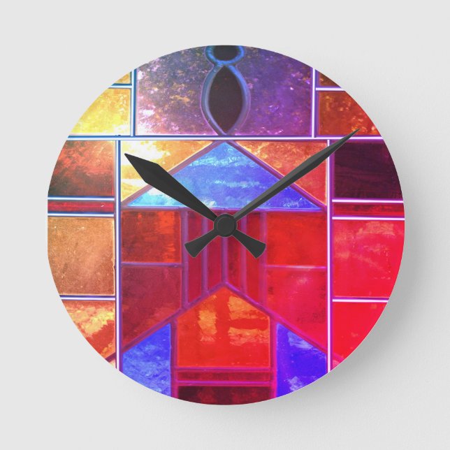 Relógio Redondo Luz mágica que sai das janelas (Frente)