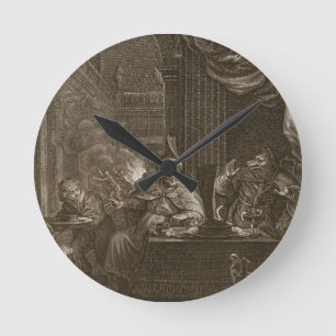 Relógio Redondo Lycaon metamorfoseou em um lobo, 1731 (a gravura)