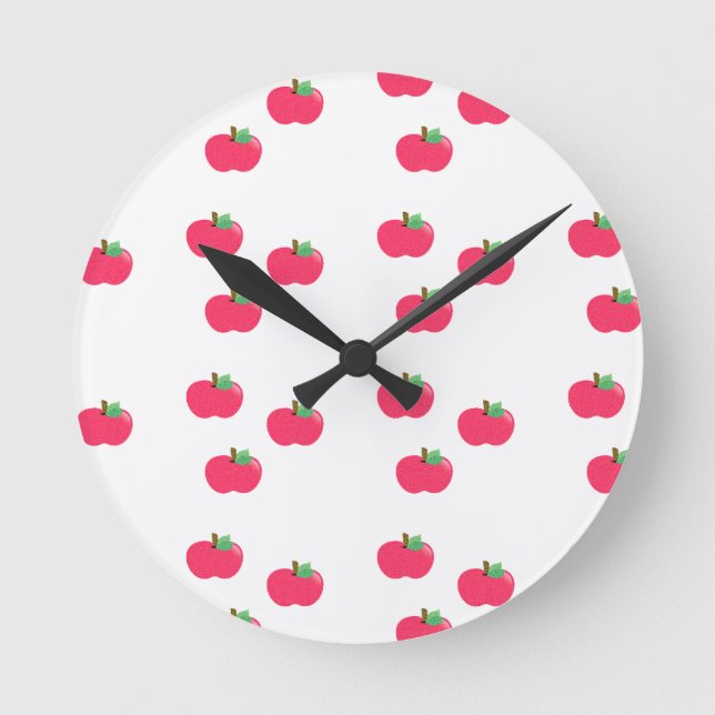Relógio Redondo maçã maçãs fruta comida vinha personalizar (Frente)