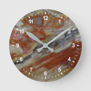 Relógio Redondo Madeira Petrificada