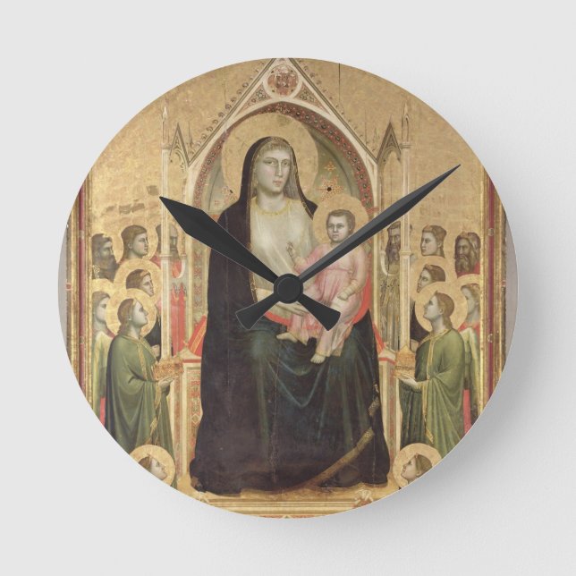 Relógio Redondo Madonna e Child Enthroned, c.1300-03 (PRE-restor) (Frente)