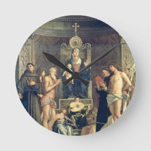 Relógio Redondo Madonna e criança Enthroned entre SS. Francis, J