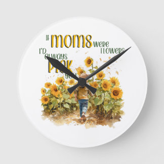 Relógio Redondo mães eram flores