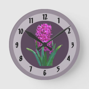 Relógio Redondo Magenta Hyacinth