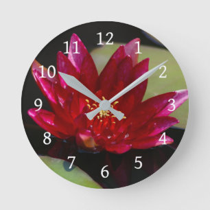 Relógio Redondo Magenta Lotus Waterlily