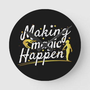 Relógio Redondo Mágica Fazer de ginástica feminina