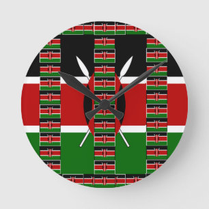 Relógio Redondo 🇰🇪 Magical Quênia: Quadro de Unidade e Orgulho