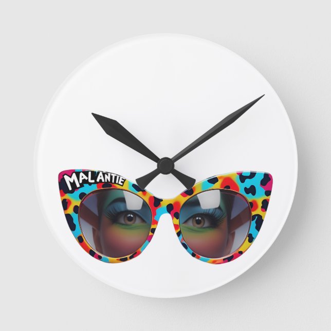 Relógio Redondo MAL ANTIE / Crazy Aunt Afrikaanse Humor (Frente)