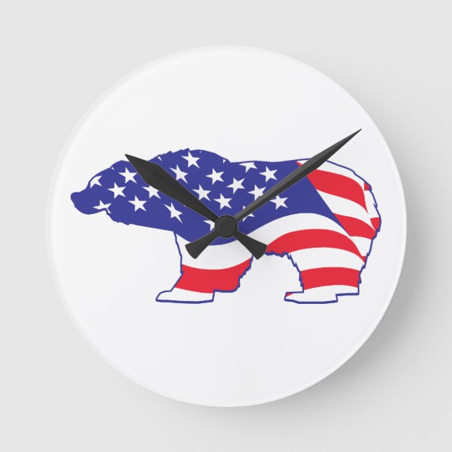 Relógio Redondo Mama Grizzlie - pulso de disparo do urso de urso (Frente)