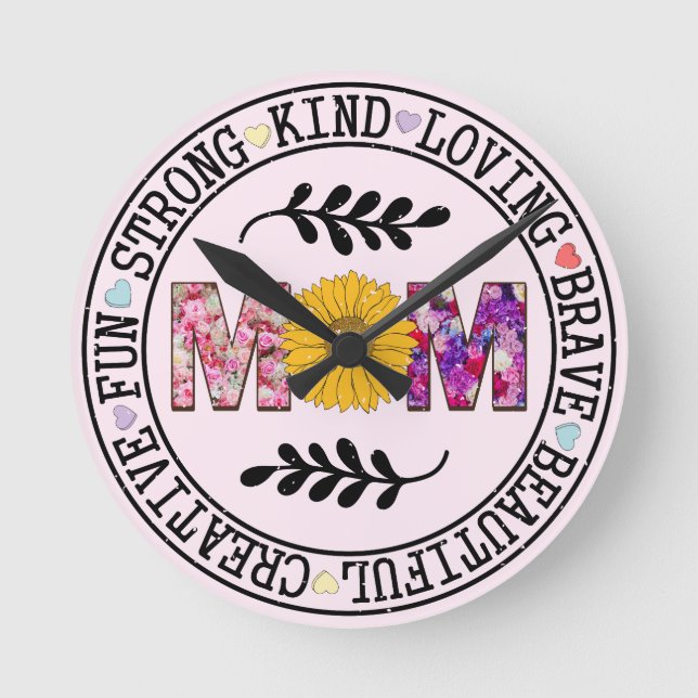 Relógio Redondo Mamãe Gift (Frente)