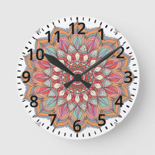 Relógio Redondo Mandala da Harmonia (Calmante e Tranquilizante)
